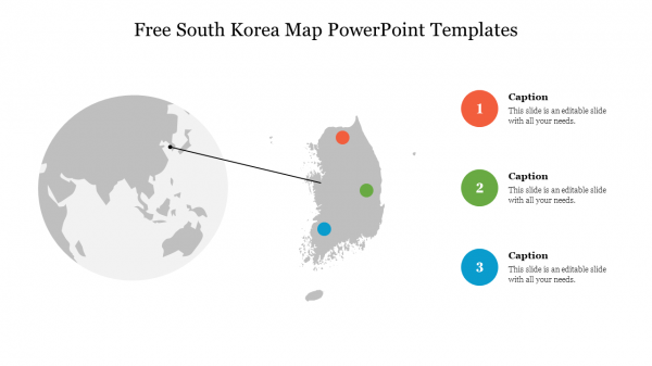 Free South Korea Map PowerPoint Templates