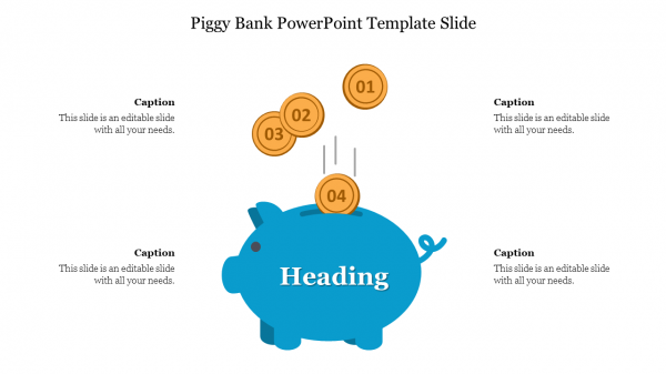 Piggy Bank PowerPoint Template Slide
