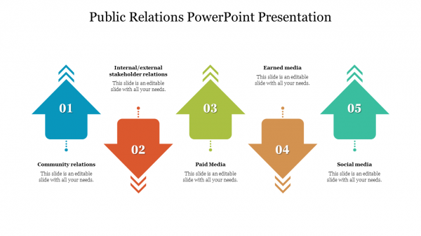 Public%20Relations%20PowerPoint%20Presentation%20with%20Arrow%20Design