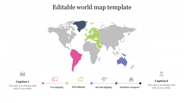 Editable world map template 