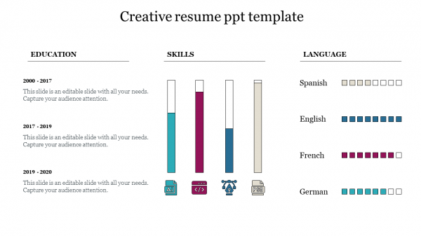 Creative resume ppt template 