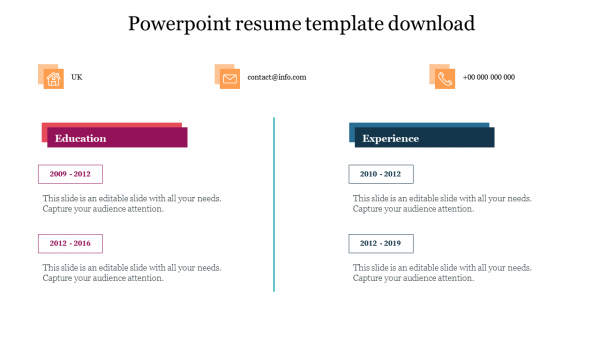 Powerpoint resume template download 
