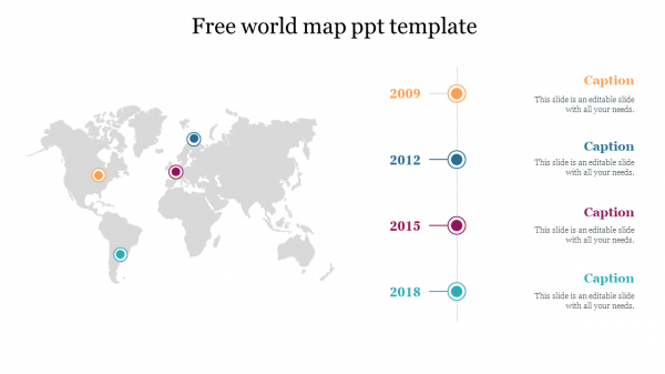 Free world map ppt template 