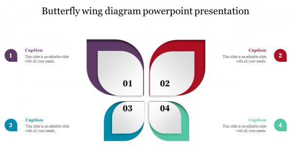 Butterfly wing diagram powerpoint presentation
