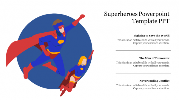 Superheroes Powerpoint Template PPT