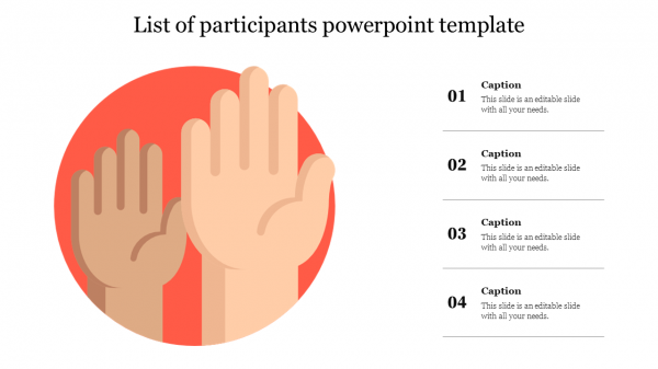 List of participants powerpoint template