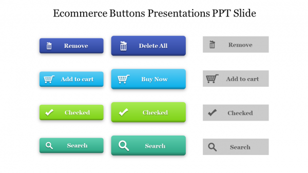 Four Node Ecommerce Buttons Presentations PPT Slide