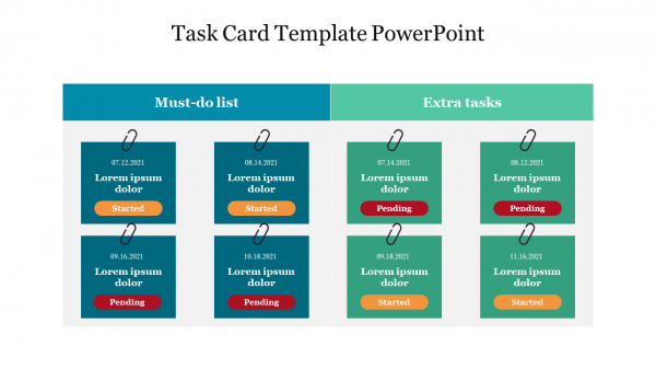 Task Card Template PowerPoint