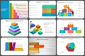 Four Building Blocks PowerPoint Template and Google Slides Theme