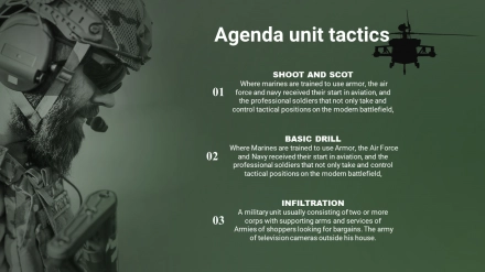 Stunning military PowerPoint template presentation slides
