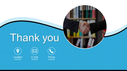 Creative Slide Thank You PPT Design With Blue Background