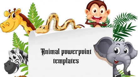 Cute Animated Animal PowerPoint Templates Design Slide
