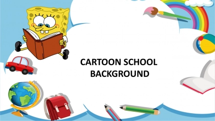 Cartoon School Background PowerPoint Template PPT Slide