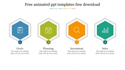 Free Animated PPT Templates Free Download-Four Node