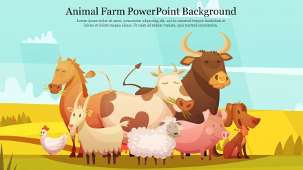 Add To Cart Animal Farm PowerPoint Background Template