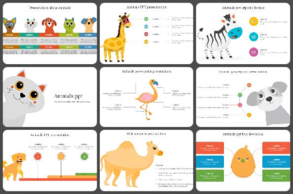 Animals and birds Powerpoint Templates