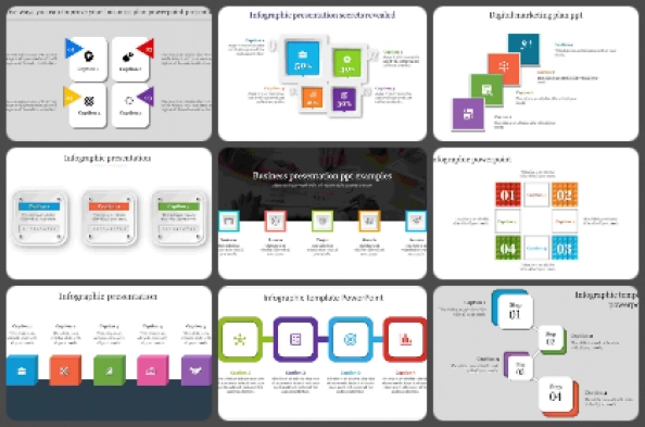 Square model Powerpoint Templates