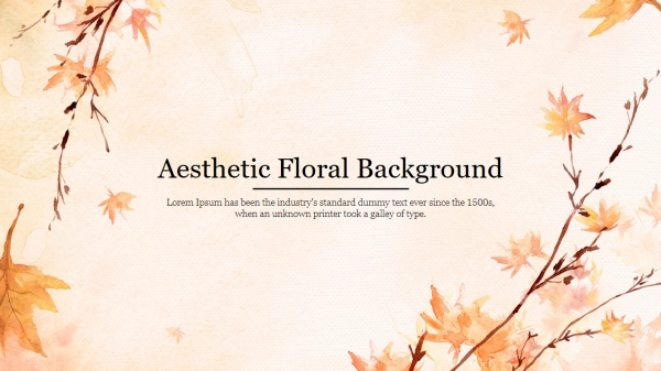 Aesthetic Floral Background PowerPoint Template Slide