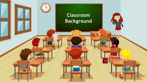 Awesome Classroom Background PowerPoint Slide Presentation