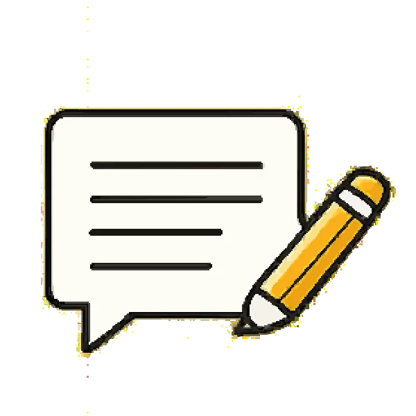 Icon for Open Ended interactive page, free-text audience responses.
