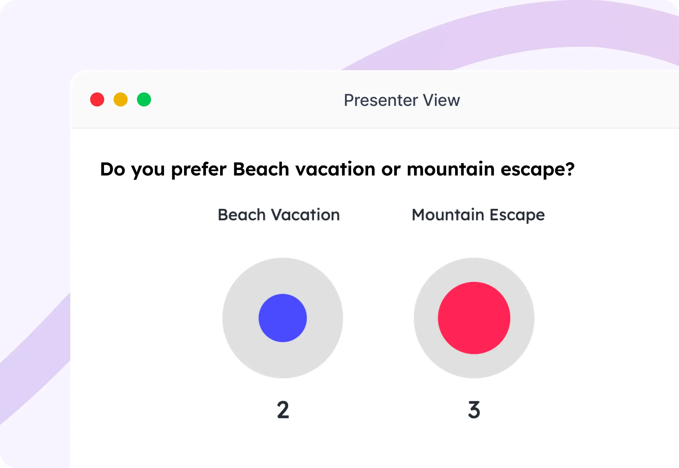 This or That poll comparing two audience vote options side by side