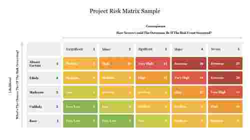Amazing Project Risk Matrix Sample PowerPoint Template 