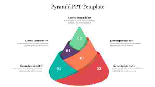 Affordable Pyramid PPT Template Slide Design-Four Node