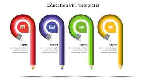 Inventive Education PPT Templates with Four Nodes Slides
