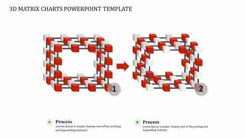Two Node 3D Matrix Charts PowerPoint Template Designs