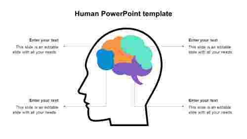 Human PowerPoint Template Presentation With Four Node