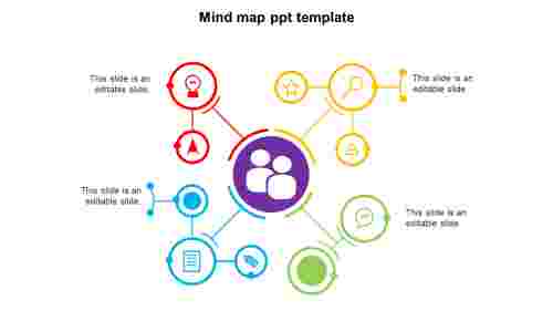 Stunning Mind Map PPT Template Presentation-Four Node