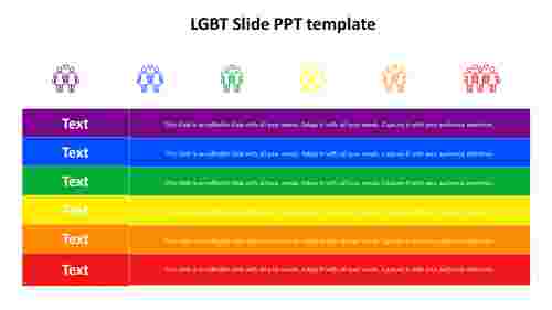 Awesome LGBT Slide PPT Template Diagrams-Six Nodes