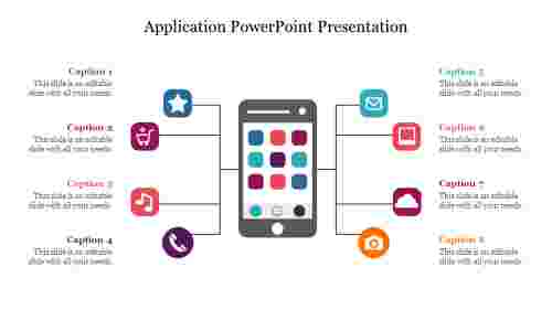 Application PowerPoint Presentation in mobile model