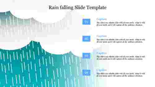 Attractive Rain Falling Slide Template Presentation