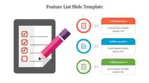 Editable Feature List Slide Template PowerPoint Design