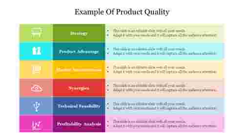 Example Of Product Quality For Presentation Template Slide