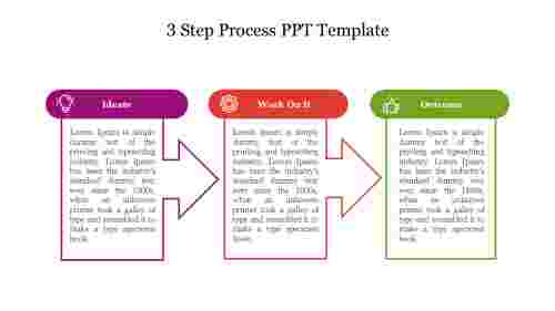Best 3 Step Process PPT Template For Presentation Slide