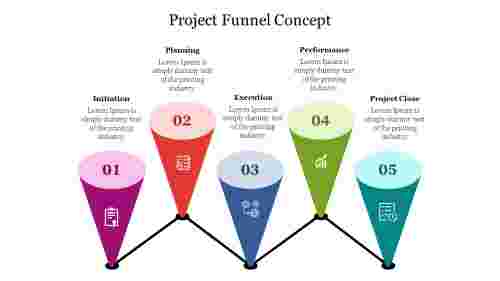 Attractive Project Funnel Concept PowerPoint Template