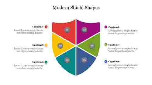 Stunning Modern Shield Shapes PowerPoint Presentation