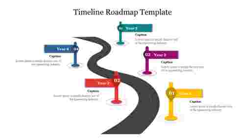 Attractive Timeline Roadmap Template Presentation Slide