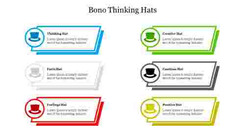 Creative Bono Thinking Hats PowerPoint