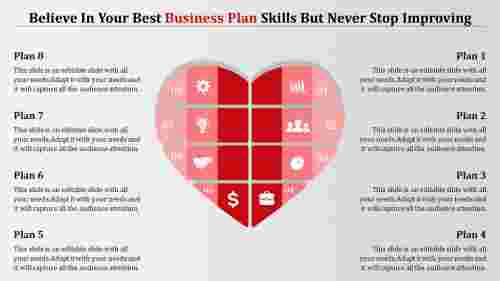 Stunning And Best Business Plan PPT In Heart Shape