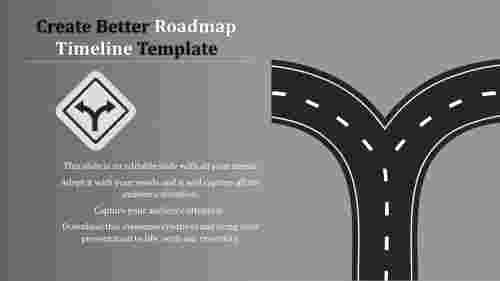 Divided roadmap timeline PPT