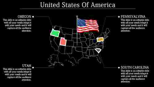 Fully editable USA map PowerPoint Slide 