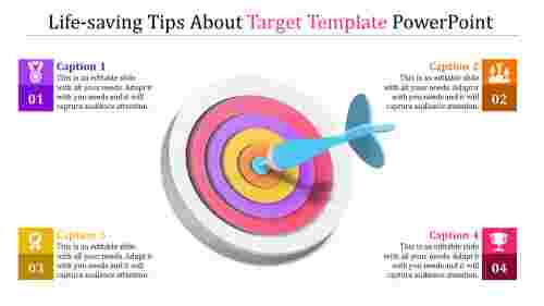 Donut Target Template PowerPoint For Presentation
