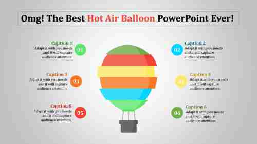 Hot Air Balloon PowerPoint - Multi Color Presentation