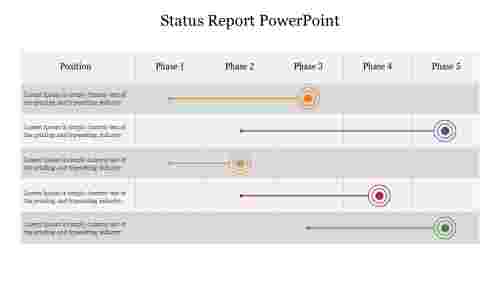 Innovative Status Report PowerPoint Template Designs