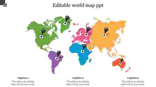Editable world map PPT presentation