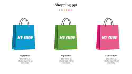  Shopping PPT PowerPoint Template With Shopping Bag