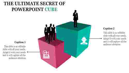 Two Stages PowerPoint Cube Template PPT Presentation